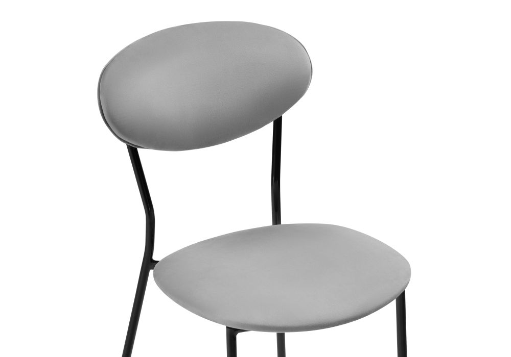 Стул на металлокаркасе Корсе светло-серый/ черный глянец