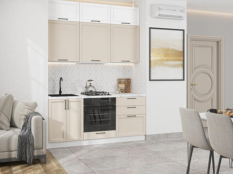 Прямая модульная кухня Сканди-06 White Silkwood/Cream Silkwood - Белый 2500*1800*600