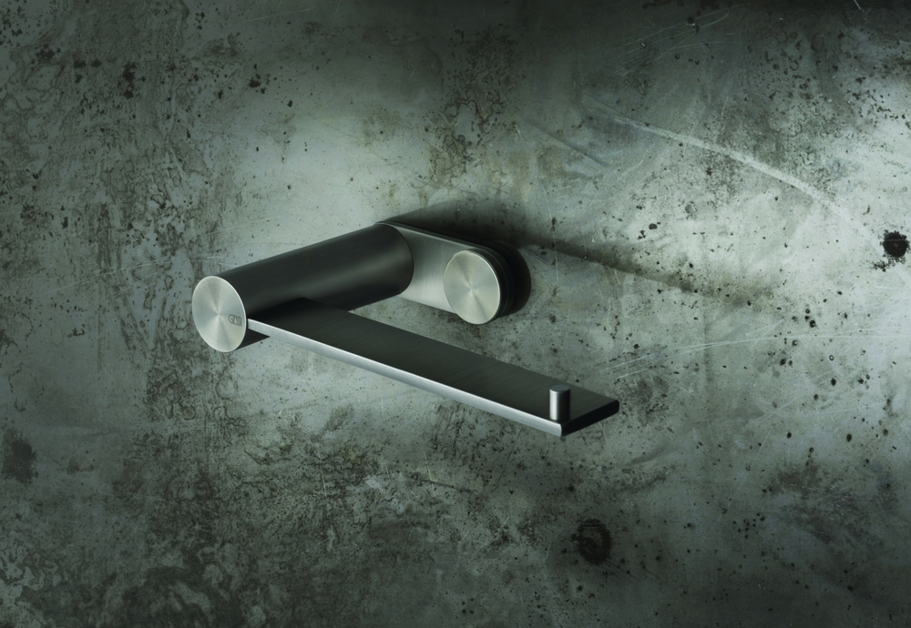 Бумагодержатель Gessi 316, настенный, без крышки, цвет Warm Bronze Brushed PVD
