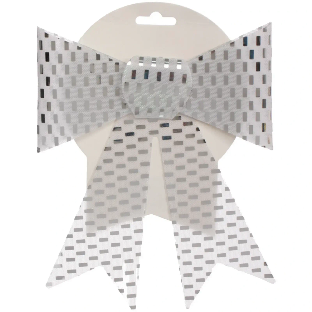 Бант на ёлку «Сияние» 16*21 см, Серебро