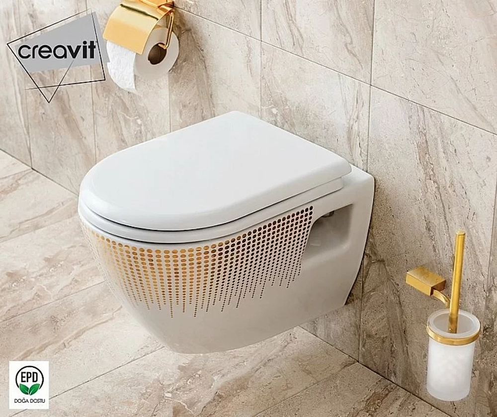 Унитаз подвесной CREAVIT Terra TP325.001T0 белый с декором