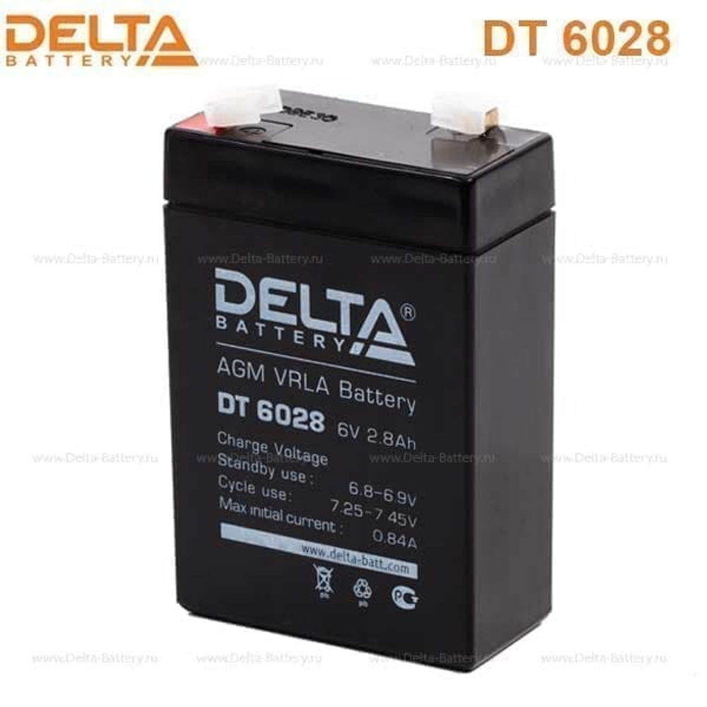 Аккумуляторная батарея Delta DT 6028 (6V / 2.8Ah)