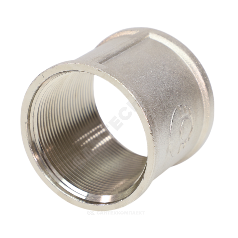 Муфта латунь никель Ду 32 (1 1/4") ВР/ВР VALFEX VF.170.N.114