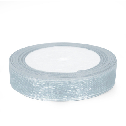 Лента декоративная (1,2 см*22,85 м) Органза, Серебро, 1 шт.