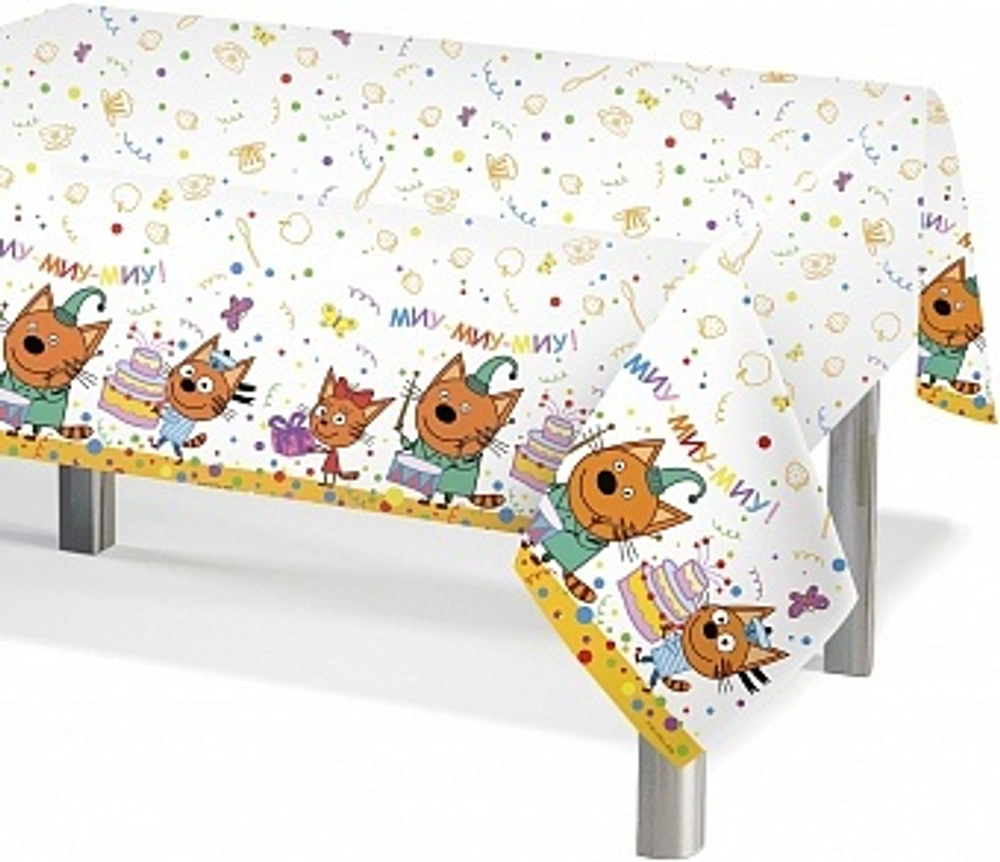 Скатерть Три Кота 120 на 180 см.