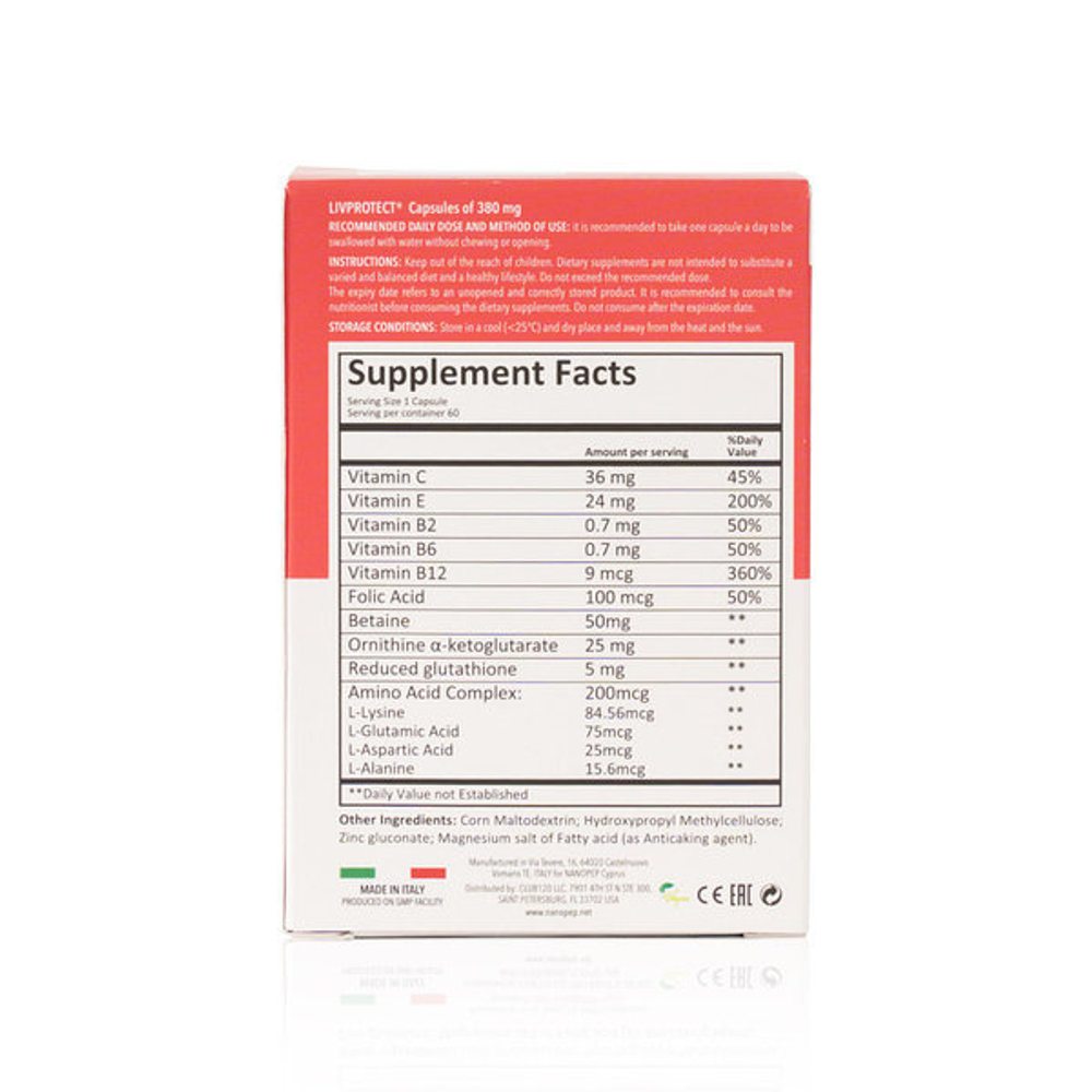 Ливпротект LIVPROTECT®  15 капсул - пептидный комплекс печени и ЖКТ, Khavinson Peptides®.