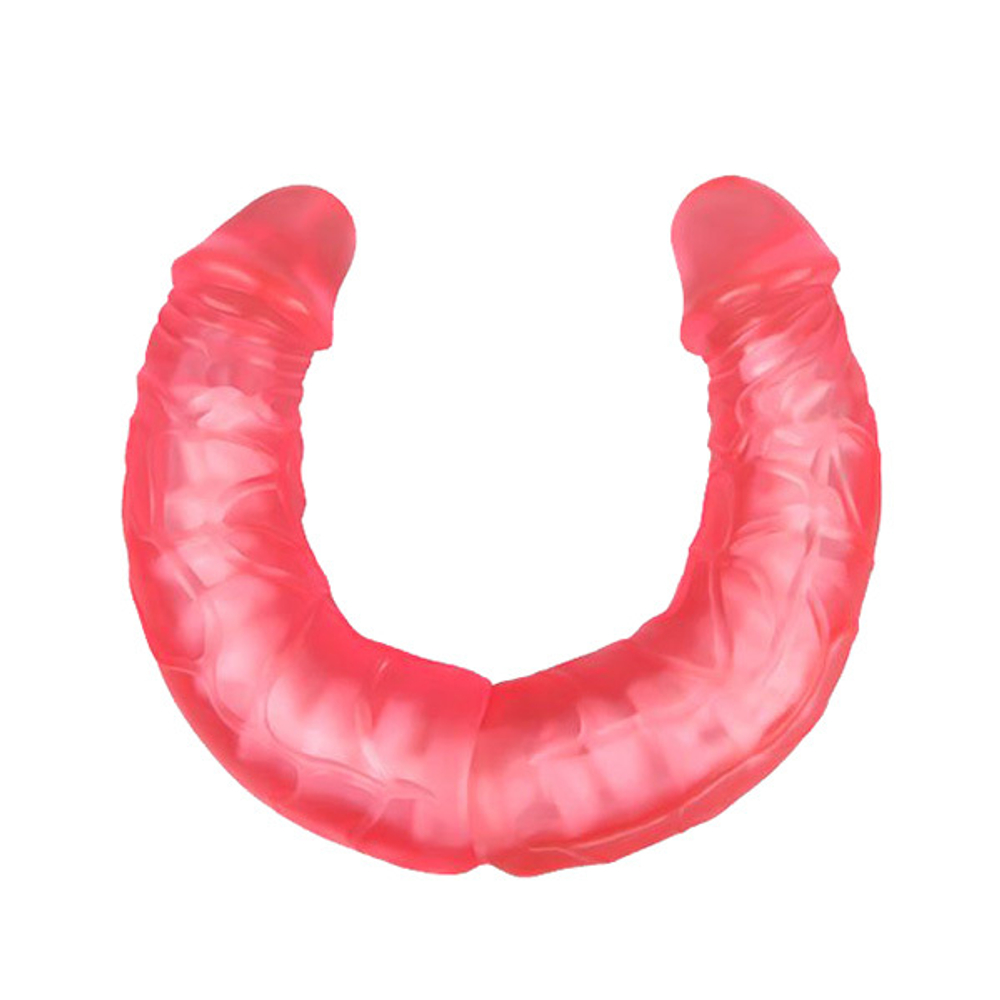 Розовый двусторонний гнущийся фаллоимитатор 36см Baile BW-010011G-0101