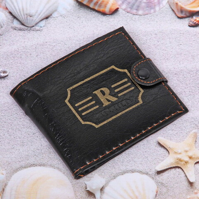 Кошелек мужской «Egoist - Для него», 3 кармана, цвет чёрный, 11*9,5см