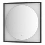 Зеркало Defesto Еclipse 70х70 15W черная рама, с LED-подсветкой, ИК выключатель, теплый свет DF 2232R