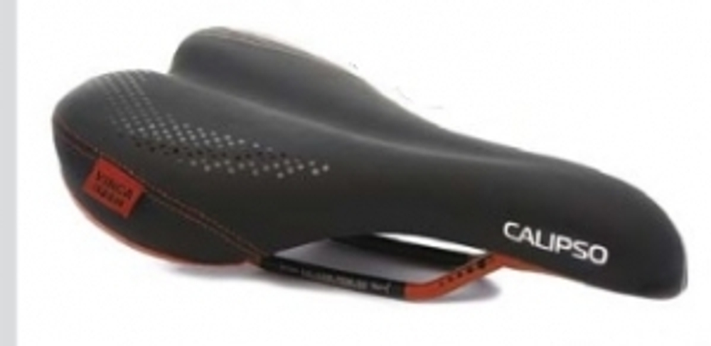 Седло, 260*160мм черное с  красным, европодвес Vinca Sport VS 04 calypso black/red