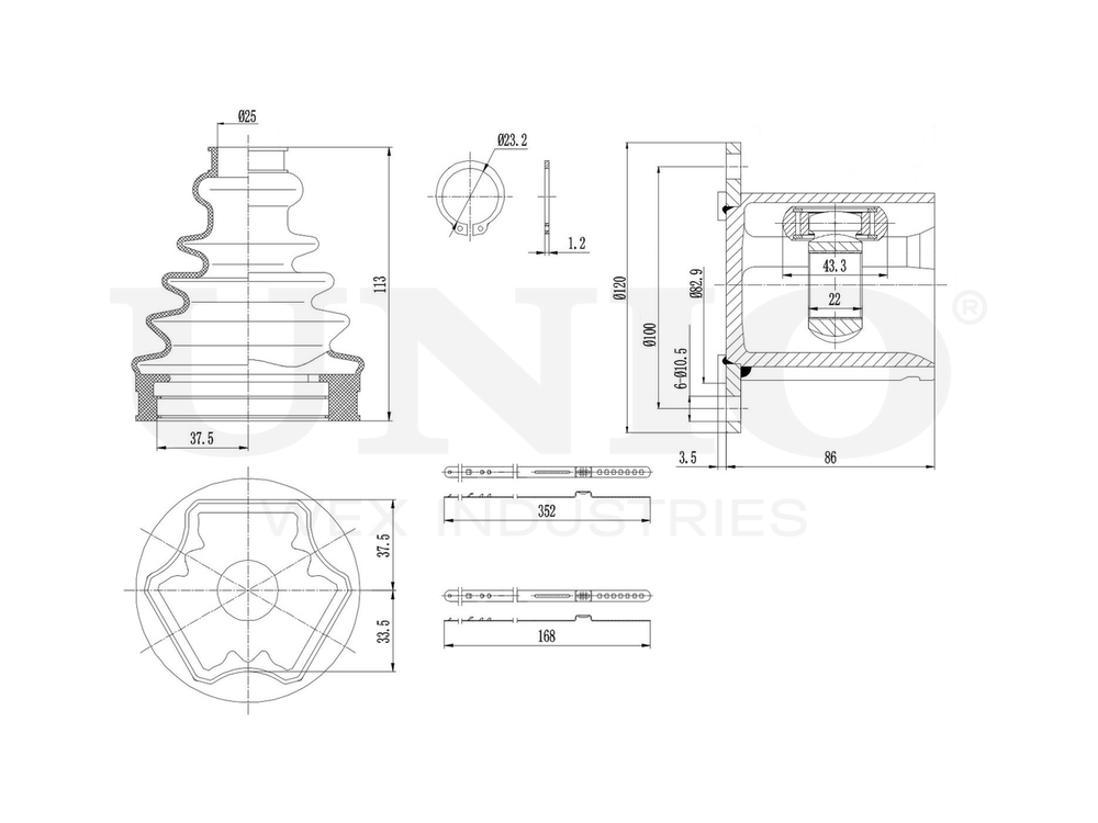 ШРУС внутренний UNIO CVJ-30040