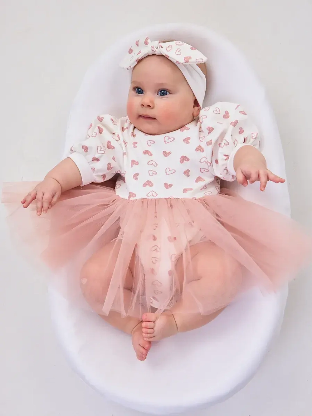 Платье-боди детское сердечки