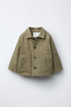 ZARA КУРТКА С ВОРОТНИКОМ-СТОЙКОЙ, СВЕТЛО-КОРИЧНЕВЫЙ