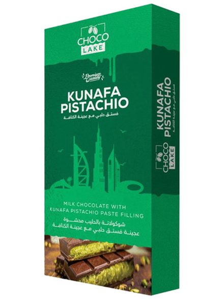 Шоколад CHOCO LAKE дубайский с кюнафе и фисташковым кремом 190 г, ИОРДАНИЯ, Dubai Chocolate Kunafa & Pistachio