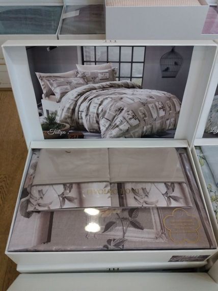 Постельное белье  TULIPS бежевый  TIVOLYO HOME Турция