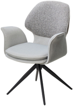 Стул М-City DISAUR Ленне (Lenne) поворотный на поворотный на 360 градусов, Серый Milan-450, Mohair-151, ткань, Черный