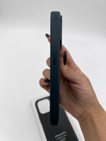 Кожаный чехол Leather Case iPhone 14 Pro | Green Темно-Зеленый