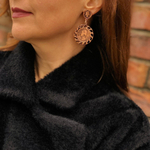 Серьги двойные монеты, цвет медь, Италия