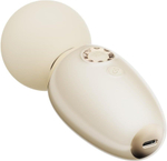 Бежевый мини-вибратор с функцией нагрева Ava