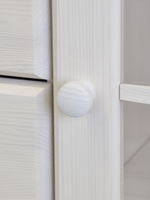 Шкаф витрина, 113х32х186, Бритта, трехдверный, белый, стеклянный, с полками, из массива сосны, Dipriz