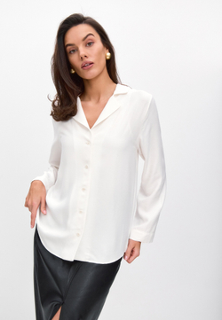 Рубашка свободного кроя белая