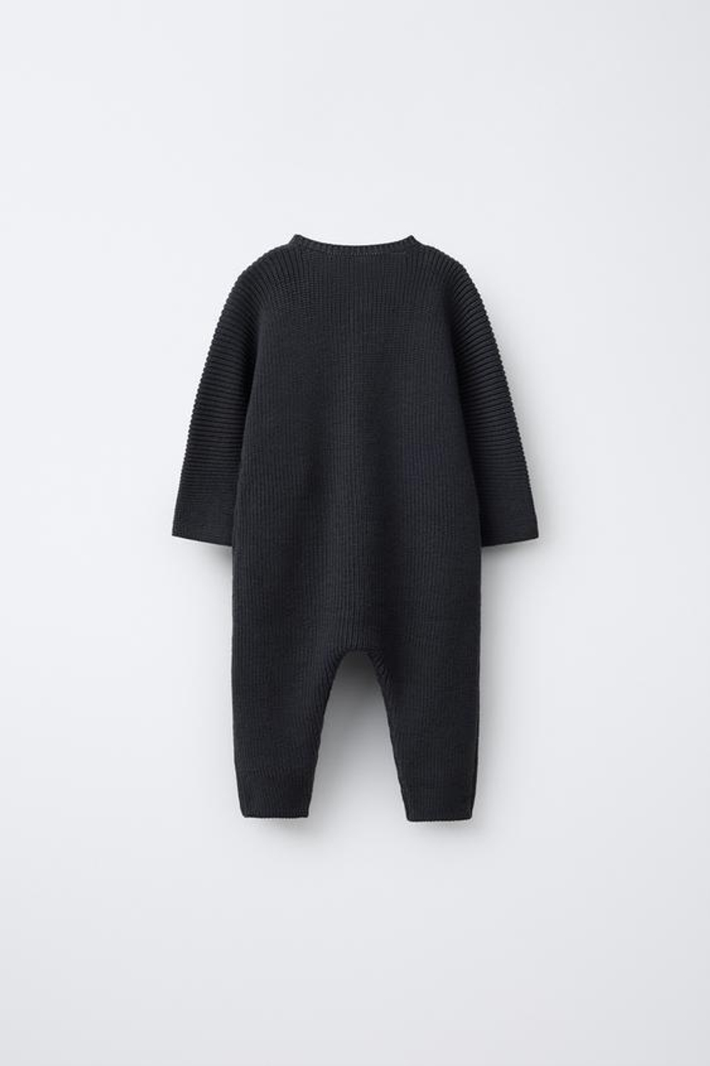 ZARA КОМБИНЕЗОН ИЗ ТРИКОТАЖА С ЖЕМЧУЖИНАМИ, СТАЛЬНОЙ