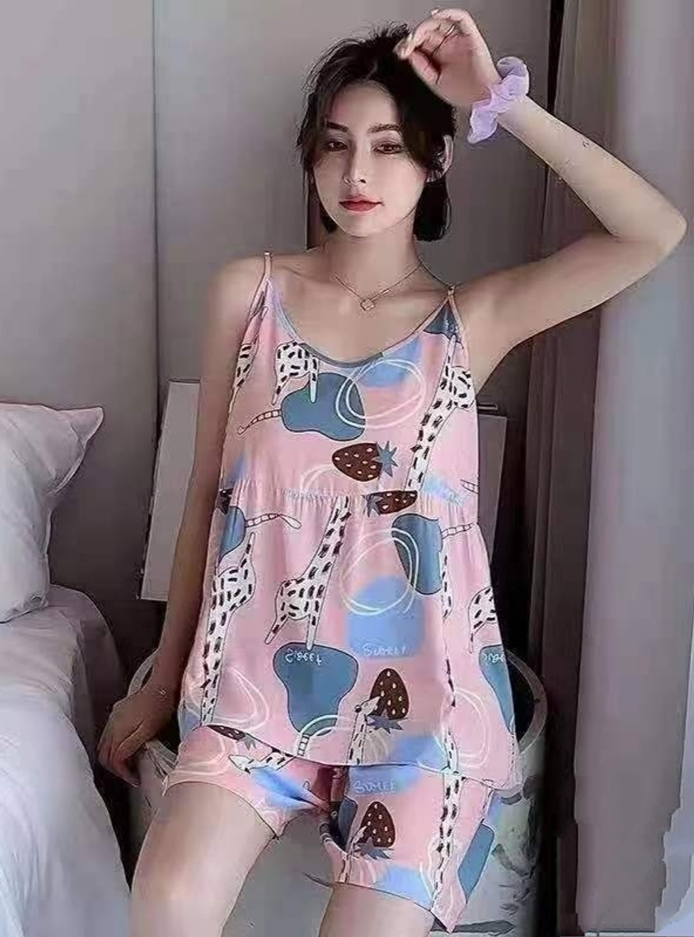 [m]Пижама жен. б/в шорты+майка т/б 366-8