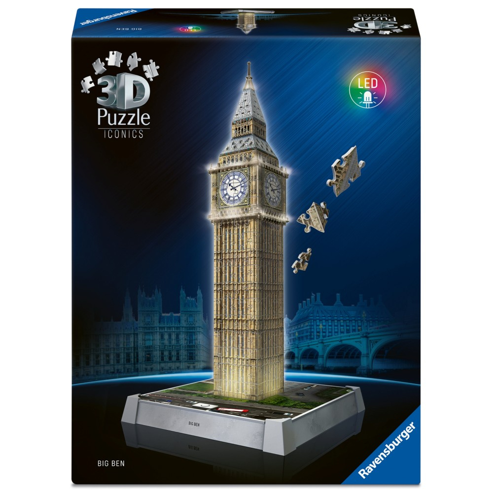 Пазл 3D Ravensburger Iconics 080251 Биг-Бен с LED-подсветкой 235 элементов 080251 — фото 1