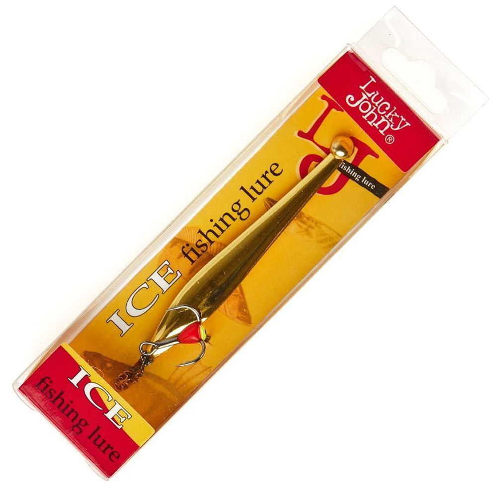 Блесна вертикальная зимняя Lucky John DOUBLE BLADE с цепочкой и тройником (65мм, 11гр)