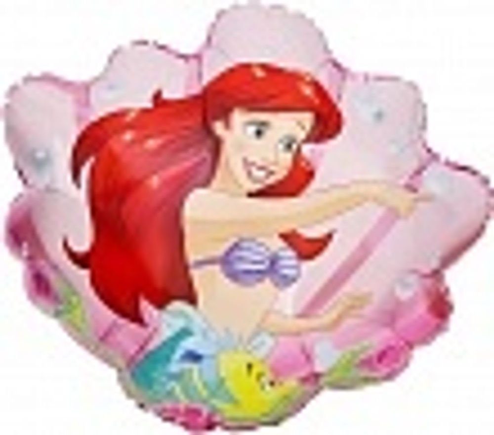 Шар (25""/64 см) Фигура, Ракушка, Русалочка Ариэль, 1 шт. Г172