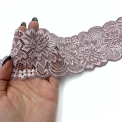Кружево эластичное пудровое 7 см