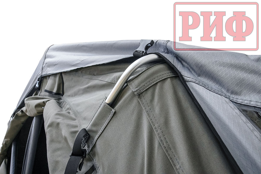Палатка на крышу автомобиля РИФ Soft RT02-180 PRO, тент серый, 180х(240+70)х115 см