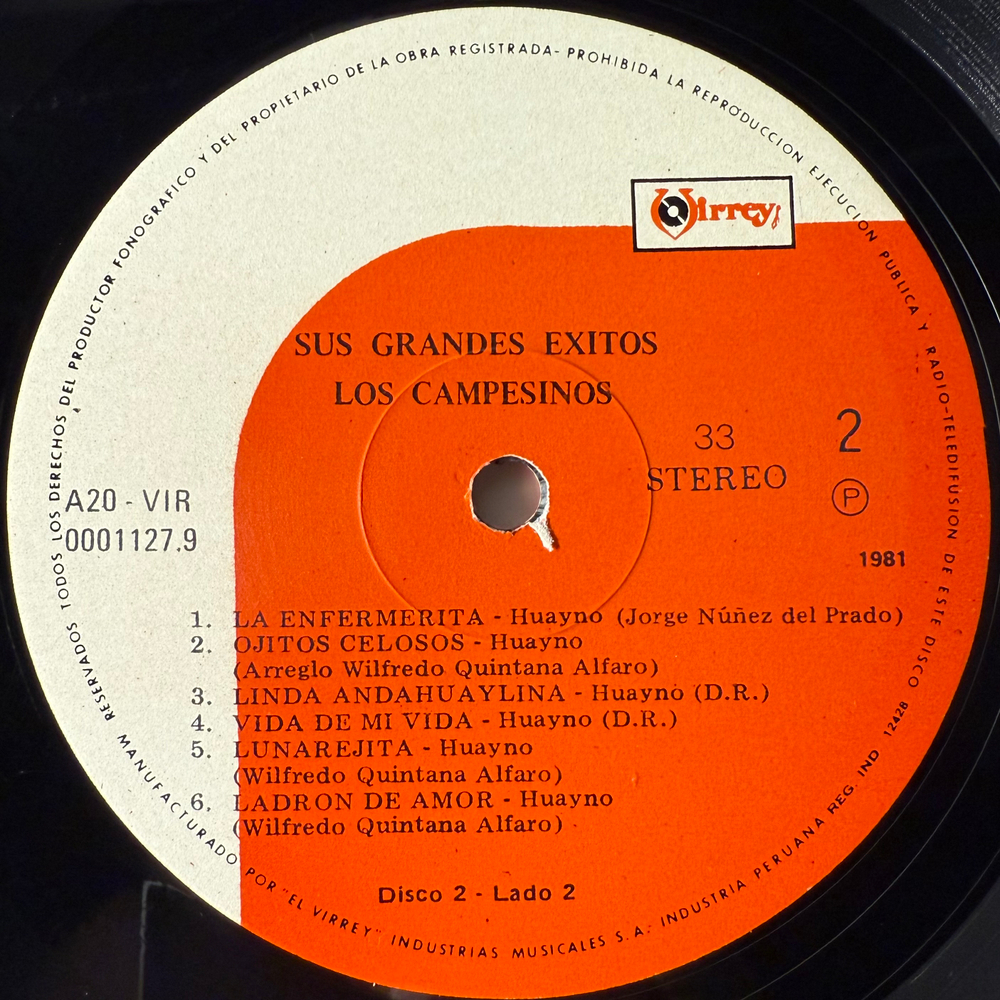 Los Campesinos ‎– Sus Grandes Éxitos 2LP (Перу 1981г.)
