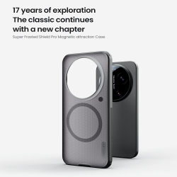 Чехол серый тонированный c MagSafe для Xiaomi 17 Ultra, серия Super Frosted Shield Pro Magnetic (Clear version) от Nillkin