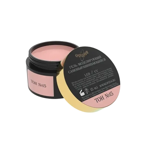 Камуфлирующий самовыравнивающийся гель молочно-коричневый с розовым (нейтральный) Тон №15 50мл