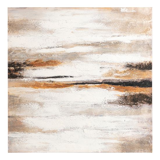 Панно декоративное с ручной росписью by feel, 80х80 см, бежевое