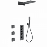 Душевая система с термостатом встраиваемая WONZON & WOGHAND, Черный матовый (WW-D4100-MB)