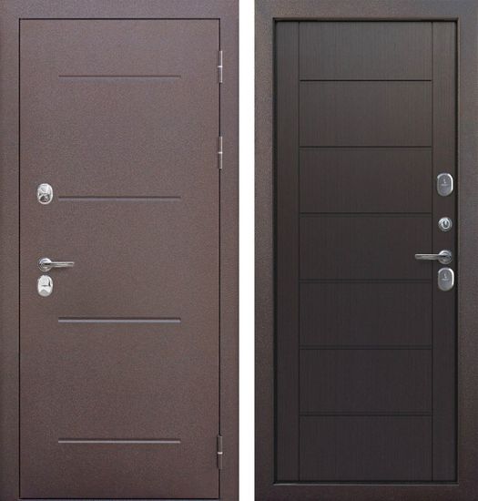 Дверь металлическая 11 см ISOTERMA Медный антик/Тёмный кипарис