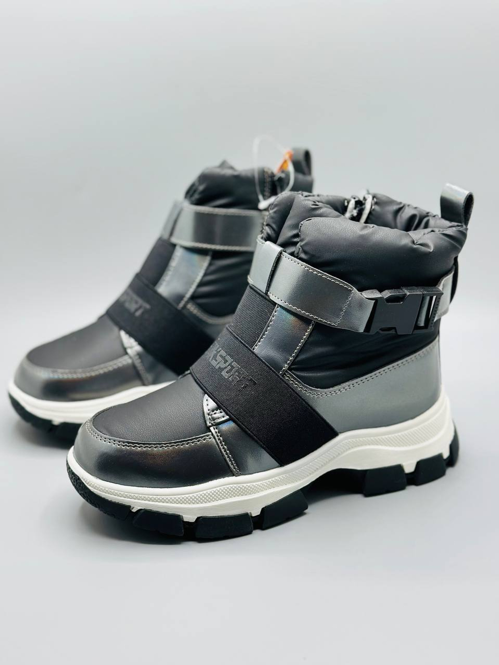 Детские зимние дутики ботинки Buba Total Black