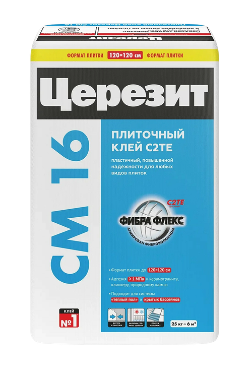 Клей для плитки Церезит CM 16 C2TE 25 кг
