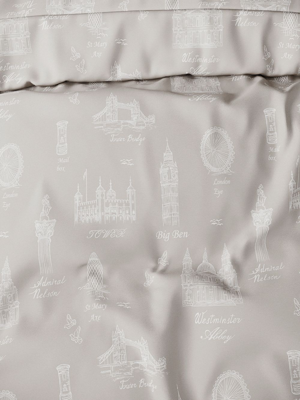 Постельное белье перкаль Сказка "Туманный альбион" 1,5-сп Наволочка 50х70 см 1 шт Простынь на резинке 90x200 см Пододеяльник 145x215 см