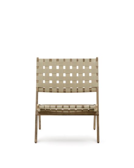 Складное кресло Chabeli из массива акации и шнура кремового цвета La Forma Испания 