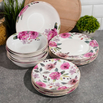 Столовый набор 19 предметов "Пион", Jewel