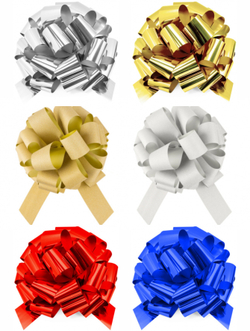 Бант-шар "Классика", 7 см/d-36 см, пластик цвета в ассортименте красный/синий/серебро/золото