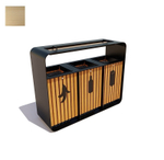 Урна для раздельного сбора "Трио", сосна, бесцветный лак