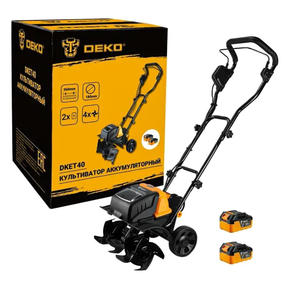 DEKO DKET40 культиватор аккумуляторный (2 x 4 Ач, ЗУ) 065-1203