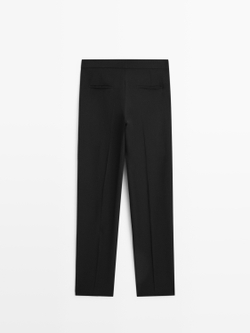 Massimo Dutti Креповые костюмные брюки, черный
