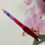 Пилка для ногтей металлическая на блистере «Ультрамарин - Цветы», цвет ручки микс, цвет пилки микс,15,5см