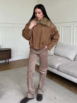 Парка замшевая карамель