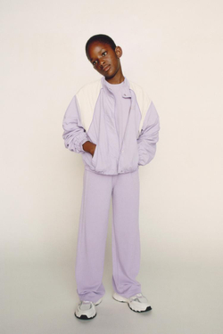 ZARA БРЮКИ WIDE LEG С МОДАЛОМ, ЦВЕТ МАЛЬВЫ